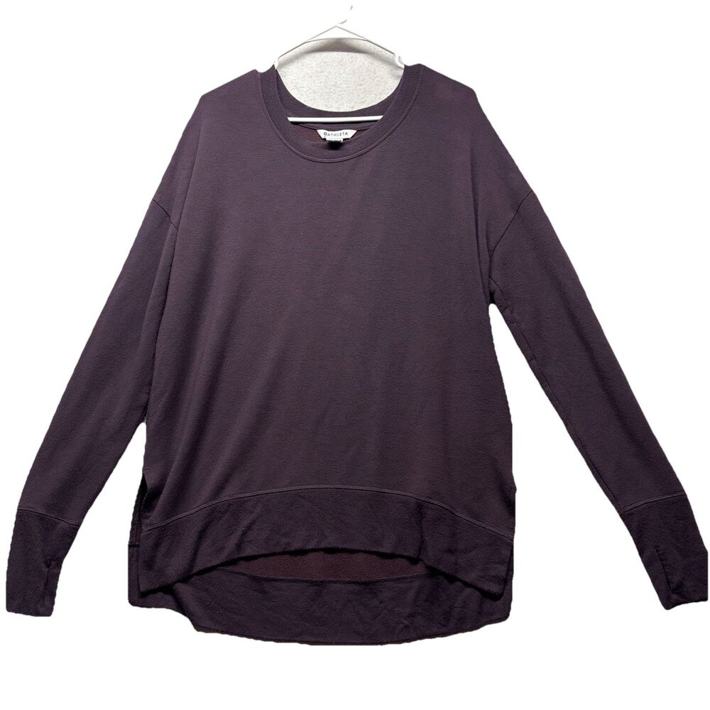 Athleta Coaster Luxe Sweatshirt Size Medium Purple Modal Athleisure Lounge